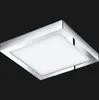 A square ceiling light with a chrome frame and a white diffuser. Produktbild-Vorschau