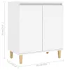 vidaXL Sideboard mit Massivholz-Beinen Weiß 60x35x70 cm Produktbild-Vorschau 8