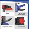 A collage of four close-up images showcasing different features of a WORKPRO clamp. Voir les images du produit