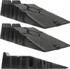 Three views of black plastic car ramps against a white background. Podgląd zdjęcia produktu