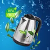 A stainless steel electric kettle is depicted floating in water with leaves. Anteprima dell’immagine prodotto