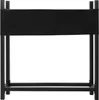 A black metal firewood rack with a black cover, shown against a white background. Produktbild-Vorschau