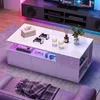 OYAJIA Couchtisch Wohnzimmertisch Hochglanz Design mit LED Produktbild-Vorschau 6