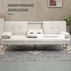 HOMCOM Schlafsofa Sofabett Schlafcouch 3 Sitzer Leinen Produktbild-Vorschau 7