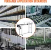 A collage of four images showing different industrial and manufacturing applications of conveyor belts. Produktbild-Vorschau
