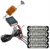 A set of four LED strobe lights with a remote control and a control box. Náhľad obrázku produktu