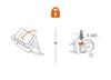 Illustrations showing two methods of locking a device. Produktbild-Vorschau