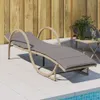 The Living Store Sonnenliege mit Auflage Beige 60x199x42 cm Produktbild-Vorschau 2