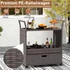 COSTWAY Wózek grillowy Outdoor, stół grillowy z polyratanu, Podgląd zdjęcia produktu 4