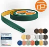 A roll of green flexible self-adhesive skirting board is shown, with a sample of colors and a quality seal. Podgląd zdjęcia produktu