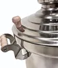 A close-up view of the top section of a stainless steel samovar, focusing on the lid and handles. Produktbild-Vorschau