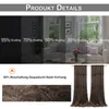 Product details showing different shading percentages and a close-up of the fabric pattern, along with a picture of the curtains. Podgląd zdjęcia produktu