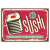 Leinwandbild retro-sushi 120x80 cm Feeby rot wandbild Produktbild-Vorschau 3
