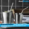 GreenStraws Edelstahl Strohhalme Set Metall Cocktail Produktbild-Vorschau 4