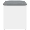 A white storage bench with a gray upholstered top. Podgląd zdjęcia produktu