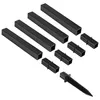 A collection of black garden stakes and connectors arranged on a white background. Náhled obrázku produktu