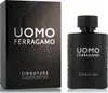 A black box and bottle of Ferragamo Uomo Signature Eau De Parfum for men. Produktbild-Vorschau