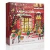 A Christmas-themed advent calendar for makeup, featuring an illustration of people outside a store. Produktbild-Vorschau