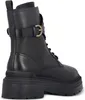 A black leather boot with a thick sole and buckle detail. Podgląd zdjęcia produktu