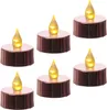 LED Teelichter - warmweiße flackernde Flamme - mit Batterien - D: 3,8cm - rosa - 6er Set Produktbild-Vorschau