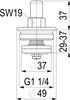 Js Oberteil F. Rueckschlagventil  Dn32,1 1/4",Messing,Epdm Náhľad obrázku produktu 2