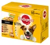 A box of Pedigree dog food with a picture of a dog on the front. Produktbild-Vorschau