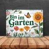 Bin im Garten Metallschild in 15x20 cm mit Schmetterling Produktbild-Vorschau 4