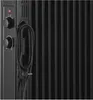 A close-up view of the side panel of a black oil-filled radiator, showing controls and a coiled power cord. Náhled obrázku produktu