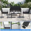 COSTWAY Polyrattan tuinmeubelset, loungeset voor buiten, Productafbeelding-voorbeeld 7