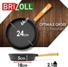 Ø24cm Pfanne aus Gusseisen mit Holzgriff abschraubbar 46mm Produktbild-Vorschau 4