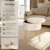 Tabouret avec coffre de rangement aspect velours Voir les images du produit 2