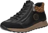 A single black high-top sneaker with leopard print accents and a brown sole is shown against a white background. Náhľad obrázku produktu