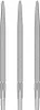 Three silver dart tips are arranged vertically against a white background. Voir les images du produit