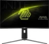 A computer monitor with a stylized graphic and brand logos displayed on the screen, set against a black background. Produktbild-Vorschau