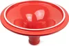 A close-up studio shot of a red tagine lid with a white rim, set against a white background. Produktbild-Vorschau