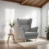 Ohrensessel Milo mit Hocker - Farben zur Auswahl -Sessel Produktbild-Vorschau 4