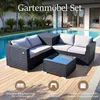 HOMAVO Gartenlounge Set 4-Personen, Inklusive Beistelltisch Produktbild-Vorschau 2