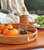 Handgewebtes Rattan-Tablett mit Griffen - Set von 3 Produktbild-Vorschau 3