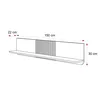 A line drawing of a wall shelf with dimensions indicated. Náhled obrázku produktu