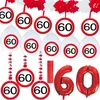 60. Geburtstag Verkehrsschild Party Deko Set rot weiß Mann Produktbild-Vorschau 1