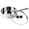 A stainless steel frying pan with a glass lid, shown from a slightly elevated side angle on a white background. Náhľad obrázku produktu