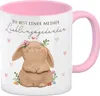 Hase Kaffeebecher in rosa mit Spruch Du bist einer meiner Produktbild-Vorschau 1