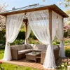 2er Set Vorhänge Voile Blumenmuster Outdoor Vorhang Produktbild-Vorschau 1
