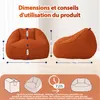 Pouf géant pour adulte, rembourrage en mousse déchiquetée, Voir les images du produit 6