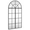 A tall, arched mirror with a black metal frame, divided into multiple panes. Podgląd zdjęcia produktu