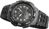 A black Casio analog-digital sports watch with a black strap is shown against a light gray background. Produktbild-Vorschau