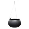Závesný kvetináč s vložkou Beton Bowl DKB240WS čierny betón Náhľad obrázku produktu 3