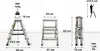 Diagrams and dimensions of a step ladder. Produktbild-Vorschau