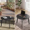 EUGAD Beistelltisch rund, Gartentisch φ70xH40 cm, Schwarz, Produktbild-Vorschau 6