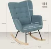 A blue rocking chair with dimensions labeled. Anteprima dell’immagine prodotto